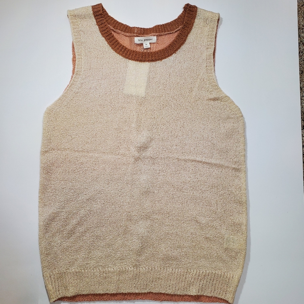 Blu Pepper Knit Tank Top Sz M